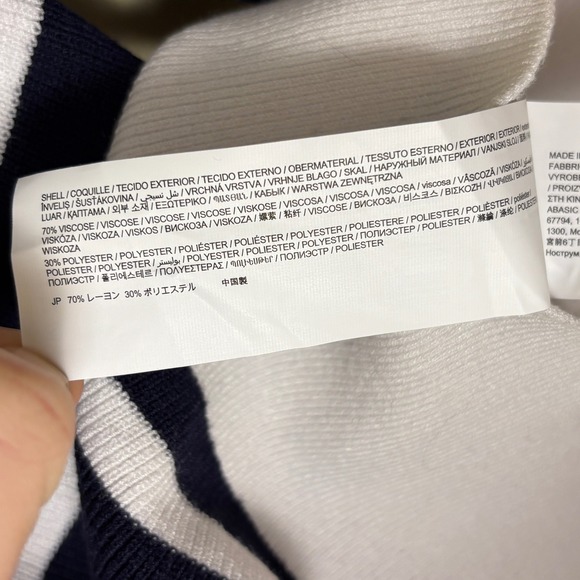 NWOT DESIGUAL Asymmetric Stripe Sweatshirt White Navy Size Large Casual Workwear - Picture 9 of 12